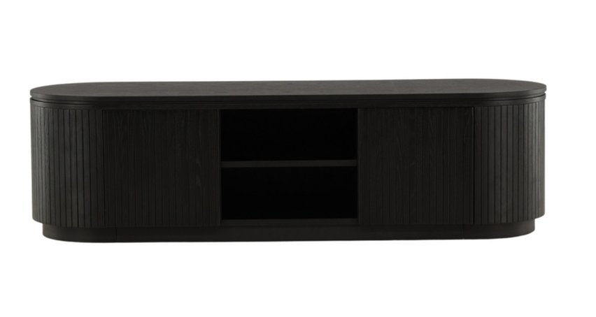 TV cabinet Vulnutter 160 cm black oak/slats