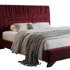 Llana upholstered bed 160x200 cm burgundy velvet