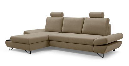 Lazaro L-shaped corner sofa bed with storage (Fabric: Salvador 03, Side: Left)