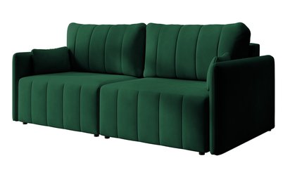 Pierre fold-out corner sofa with storage, dark green, hydrophobic velvet