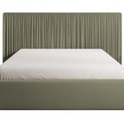 Upholstered bed 140x200 cm Toile with storage box and metal frame Opera forest