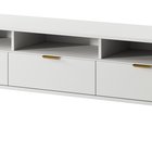 Oval TV cabinet 160 cm with recesses, white
