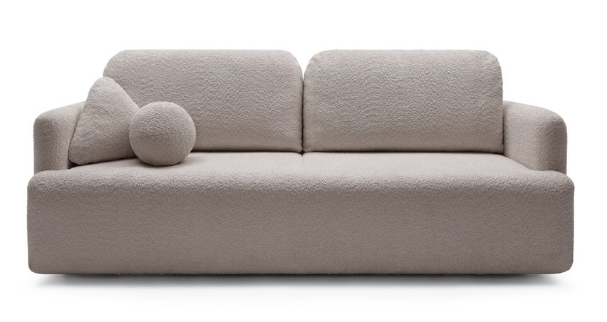 Lambina three-seater sofa with Abriamo 02 boucle container