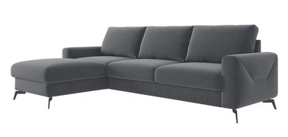 Softano L-shaped corner sofa with sleeping function with Cloud 84 container, easy-cleaning, hydrophobic, left-sided