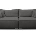 Netlan Aragon 97 three-seater sofa with storage in hydrophobic fabric, silver legs