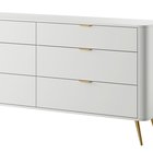 Oval chest of drawers with six drawers, 172 cm, white