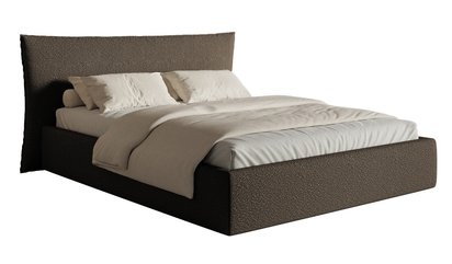 Upholstered bed 160x200 cm Softie with container, metal frame Legend 07 boucle