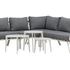 Discovest garden furniture set with corner sofa and coffee tables white/graphite