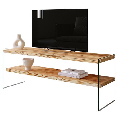 Neigro TV cabinet 35x120 cm walnut on glass base