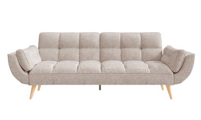 Veries three-seater sofa, quilted taupe
