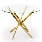 Saime round table diameter 100 cm transparent glass/gold base