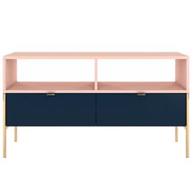 Lesari TV cabinet navy blue and pink