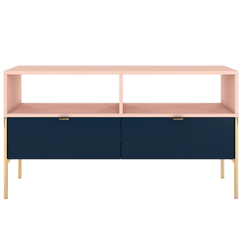 Lesari TV cabinet navy blue and pink