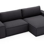 Brylio L-shaped corner sofa with sleeping function with storage, universal, graphite plush