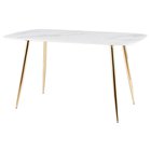 Uniffspres Dining Table 80-140 cm White Marble-Gold