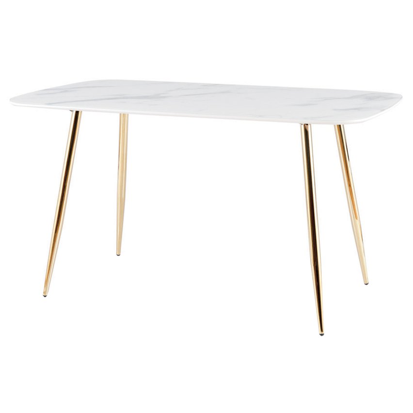 Uniffspres Dining Table 80-140 cm White Marble-Gold