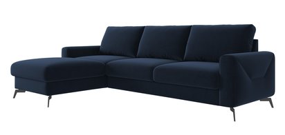 Softano L-shaped corner sofa with sleeping function with Cloud 79 container, easy-cleaning, hydrophobic, left-sided