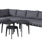 Discovest garden furniture set with corner sofa and coffee tables black/graphite