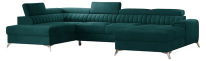 Velada U-shaped corner sofa bed (Fabric: Velvetmat 38, Side: Left)