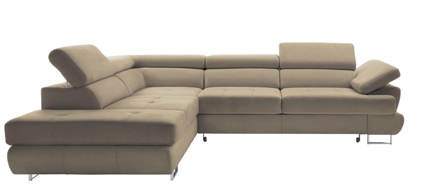 Corner sofa with sleeping function Zarano (Fabric: Element 06, Side: Right)