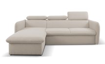 Corner sofa with sleeping function Paladia Castel 03 in hydrophobic fabric velour left side