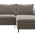 Corner sofa with sleeping function Arenosa L-shaped with storage universal beige hydrophobic velvet