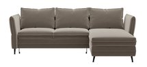 Corner sofa with sleeping function Arenosa L-shaped with storage universal beige hydrophobic velvet