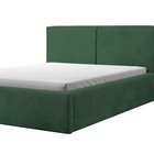 Upholstered bed 160/200 cm Farese dark green Poso 14 with container and gas actuator corduroy