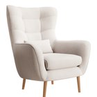 Vence Castel 04 winged lounge chair, velvet, easy-to-clean beech legs