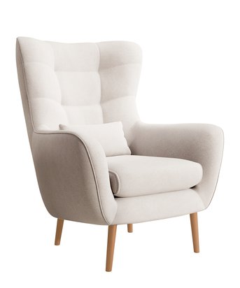 Vence Castel 04 winged lounge chair, velvet, easy-to-clean beech legs