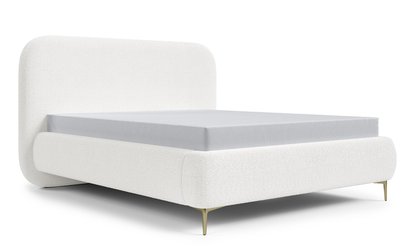 Upholstered bed 160x200 cm Monno Abriamo 04 metal frame boucle legs gold