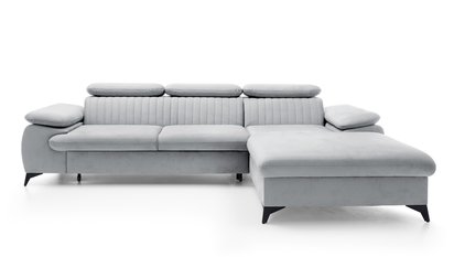 Corner sofa with sleeping function Furie L-shaped (Fabric: Matt Velvet 83, Side: Right)