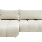 Canapé d'angle en L Ombo Storm 02 avec fonction couchage avec conteneur en tissu tressé facile à nettoyer, côté gauche