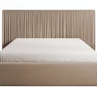 Upholstered bed 160x200 cm Toile with storage box and metal frame Opera taupe