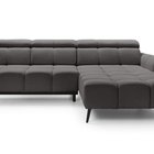 Perre L-shaped corner sofa bed with electrically extendable seat and adjustable headrest (Fabric: Castel 93, Side: Right)