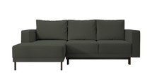 Rodario mini corner sofa with sleeping function and Castel 39 bedding container, left-handed