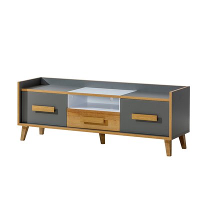 TV cabinet Ellipticum 160 cm with drawers anthracite/white