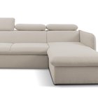 Corner sofa with sleeping function Paladia Castel 03 in hydrophobic velvet fabric, right-hand side