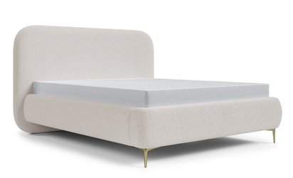 Upholstered bed 180x200 cm Monno Abriamo 03 metal frame boucle legs gold