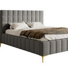 Upholstered bed 160x200 cm Szejlo with container, metal frame Raven 07 chenille