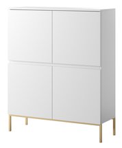 Bemmi tall chest of drawers, 100 cm, white with gold legs