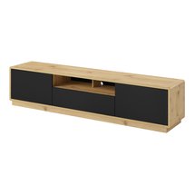 Purnia TV cabinet 200 cm Taurus oak with black fronts (Lighting: No)