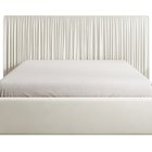 Upholstered bed 140x200 cm Toile with storage box and metal frame Opera cream