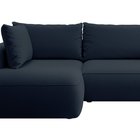 Ovo II L-shaped corner sofa with sleeping function Castel 79 with side and container, easy-to-clean velvet, left-hand