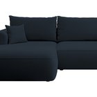 Ovo L-shaped corner sofa with sleeping function with a container in easy-to-clean fabric