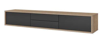 Moddern TV cabinet 180 cm with drawers and hanging option, oiled oak / anthracite