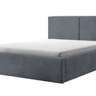 Lit capitonné 160/200 cm Farese gris Poso 60 avec conteneur et vérin à gaz, velours côtelé