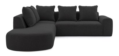 Castellina modular corner sofa L-shaped 255 cm larger graphite in boucle fabric left-hand side