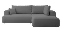 Ovo II L-shaped corner sofa with sleeping function Castel 93 with side and container, easy-to-clean velvet, right-hand