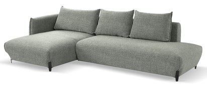 Corner sofa with sleeping function Laresna L-shaped with container Coco 87 braided left-hand side